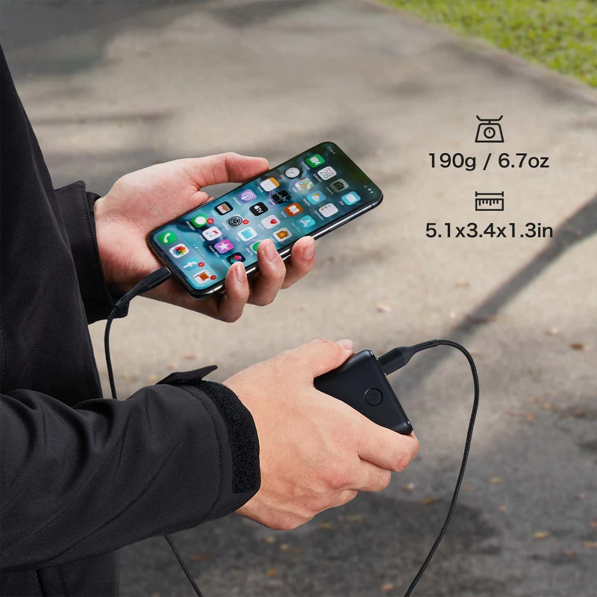 Ładowarka Przenośna 10000 Mah Lekki Z Dwoma Portami USB